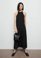 Spódnice - MANGO - Rozkloszowana spódnica z marszczeniami czarny - XL - Kobieta - miniaturka - grafika 1