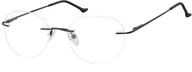 Okulary korekcyjne, oprawki, szkła - Bezramkowe Okulary Oprawki okrągłe korekcyjne Sunoptic 985 czarne - miniaturka - grafika 1