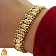 Bransoletki - BRANSOLETKA SZEROKA DAMSKA ZŁOTA ZE STALI CHIRURGICZNEJ 11 MM DLA KOBIETY - miniaturka - grafika 1