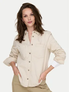 ONLY Koszula jeansowa Silla 15338783 Écru Slim Fit - Koszule damskie - miniaturka - grafika 1