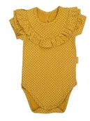 Body dla niemowląt - Niemowlęce body z krótkim rękawem w kropeczki żółte Nicol,r.68 - miniaturka - grafika 1