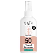 Kremy dla dzieci - Naif Baby & Kids, mineralny spray przeciwsłoneczny dla dzieci i niemowląt, od urodzenia, SPF 50, nieperfumowany, 100 ml - miniaturka - grafika 1