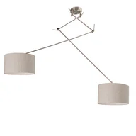 Lampy sufitowe - QAZQA Lampa wisząca regulowana stal klosz jasnonszary 35cm - Blitz II - miniaturka - grafika 1
