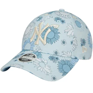 New Era 9FORTY New York Yankees Floral All Over Print Cap 60435004, Kobieta, Czapka z daszkiem, Niebieski - Czapki damskie - miniaturka - grafika 1
