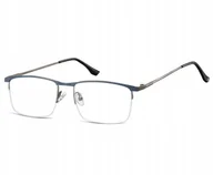 Okulary korekcyjne, oprawki, szkła - Sunoptic Okulary zerówki korekcyjne Prostokątne Żyłkowe 892B granatowo-grafitowe - miniaturka - grafika 1