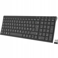 Klawiatury - iClever GKG22B Klawiatura bezprzewodowa 2,4 GHz, ładowalna, QWERTZ, czarna - miniaturka - grafika 1