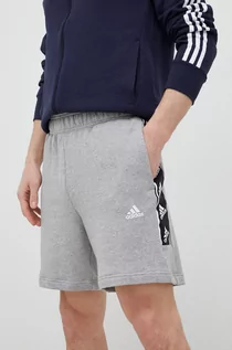 Spodenki męskie - adidas szorty bawełniane kolor szary melanżowe - grafika 1