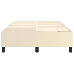 Lumarko Łóżko kontynentalne, kremowe, 120x200 cm, obite sztuczną skórą - Łóżka - miniaturka - grafika 6