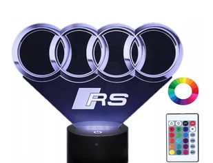 Lampka Nocna Z Imieniem Znak Audi Rs 3D Led Grawer - Lampy stojące - miniaturka - grafika 1
