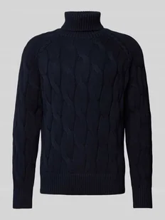 Sweter z dzianiny z golfem model ‘CALLO’ - Swetry męskie - miniaturka - grafika 1