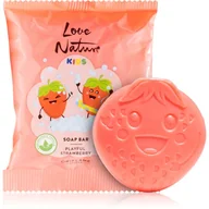 Kosmetyki kąpielowe dla dzieci - Oriflame Love Nature Kids Playful Strawberry mydło oczyszczające w kostce do skóry dziecka 75 g - miniaturka - grafika 1