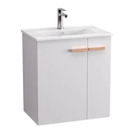 Szafki łazienkowe - Szafka łazienkowa pod umywalkę Krofam L-wood  60 cm biały połysk 139-0007 - miniaturka - grafika 1