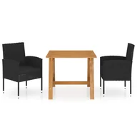 Meble ogrodowe - vidaXL 3-częściowy zestaw mebli ogrodowych, czarny 3068724 - miniaturka - grafika 1