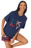 Piżamy damskie - DKNY bawełniana piżama damska z krótkimi rękawami i krótkimi nogawkami YI2522591, Kolor granatowy-wzór, Rozmiar S, DKNY - Primodo.com - miniaturka - grafika 1