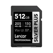Karty pamięci - Lexar Professional SILVER PLUS 512 GB SDXC UHS-I LSDSIPL512G-BNNNG - miniaturka - grafika 1