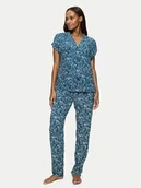 Piżamy damskie - Triumph Piżama Boyfriend 10222611 Niebieski Relaxed Fit - miniaturka - grafika 1