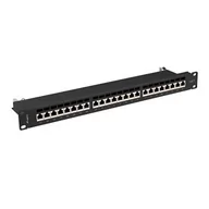 Szafy rack - Lanberg Patch panel 24 port 1U kat.7 ekranowany czarny PPS7-1024-B - miniaturka - grafika 1