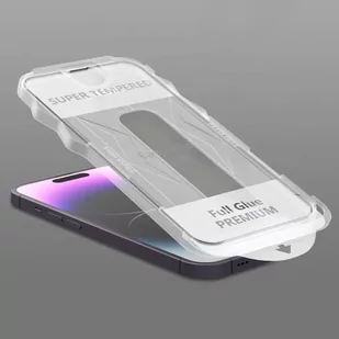 Szkło Hartowane Full Glue Easy-Stick Braders do iPhone 11 Czarny - Szkła hartowane na telefon - miniaturka - grafika 4