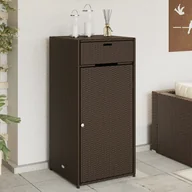 Pozostałe meble ogrodowe - Szafa ogrodowa vidaXL Szafka ogrodowa, brązowa, 55x55x111 cm, polirattan - miniaturka - grafika 1