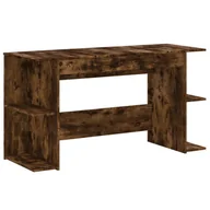 Biurka - vidaXL Biurko, przydymiony dąb, 140x50x75 cm, materiał drewnopochodny - miniaturka - grafika 1
