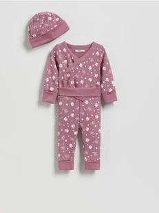 Reserved - Bawełniany komplet z czapką - jasnofioletowy - Komplety dla niemowląt - miniaturka - grafika 1