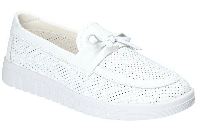 AMERICAN CLUB RL157 ELEGANCKIE ORYGINALNE BUTY SKÓRZANE MODNE MOKASYNY DAMSKIE WHITE 40