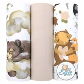 Pieluchy - EGA KIDS ZESTAW PIELUSZKI MUŚLINOWE WZORZYSTE ZESTAW 3 SZT. 60X80 CM 3-PAK - miniaturka - grafika 1