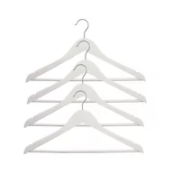 Wieszaki i stojaki - Zestaw wieszaków drewnianych z poprzeczką 4 szt. białe Spaceo - miniaturka - grafika 1