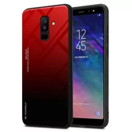 Etui i futerały do telefonów - Pokrowiec Do Samsung Galaxy A6 PLUS 2018 Etui w CZERWONO - CZARNY TPU Obudowa Case Cover Plecki Ochronny Cadorabo - miniaturka - grafika 1
