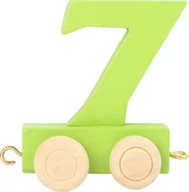 Samochody i pojazdy dla dzieci - Small Foot Design 10569 7" wykonane z kolorowym drewno z czterema małych kół oraz możliwość połączenia z innymi cyframi pociągach - miniaturka - grafika 1