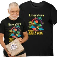 Koszulki męskie - Koszulka Emerytura najlepsza praca mojego życia czarna 2XL - miniaturka - grafika 1