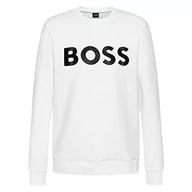 Bluzy męskie - BOSS Męska bluza Slub 1 Jersey, biały 100, 6XL - miniaturka - grafika 1