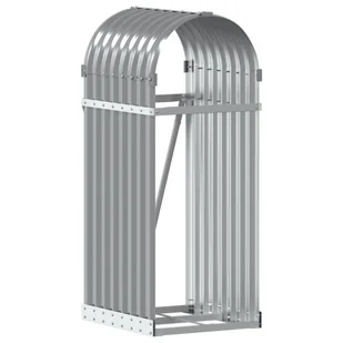 vidaXL Stojak na drewno, jasnoszary, 40x45x100 cm, stal galwanizowana - Wózki magazynowe - miniaturka - grafika 1