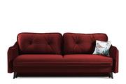 Sofy i kanapy - Kanapa rozkładana duże poduszki welur czerwona MELICO - miniaturka - grafika 1
