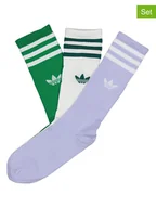 Skarpetki męskie - adidas Skarpety (3 pary) w kolorze zielono-biało-fioletowym - miniaturka - grafika 1