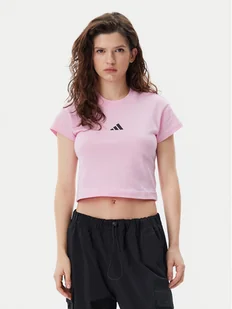 adidas T-Shirt Future Icons Small Logo Baby JE4003 Różowy Slim Fit - Koszulki i topy damskie - miniaturka - grafika 1