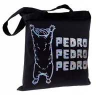 Torby i wózki na zakupy - TORBA bawełniana czarna 220g nadruk SZOP PEDRO torebka siatka na zakupy - miniaturka - grafika 1
