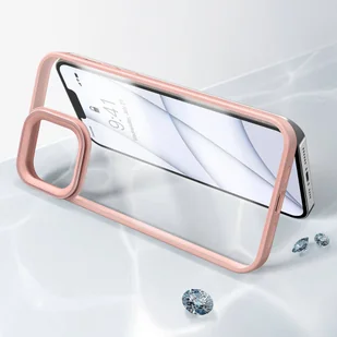 Baseus Crystal Phone Case pancerne etui do iPhone 13 Pro z żelową ramką różowy ARJT001004 - Etui i futerały do telefonów - miniaturka - grafika 24