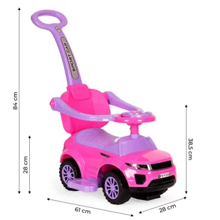 Jeździk chodzik pchacz 3w1 autko super car różowy - Chodziki - miniaturka - grafika 8