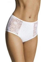 Wysokie figi damskie z koronkowym przodem Adila czarne - Majtki damskie - miniaturka - grafika 1