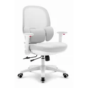 Fotele gamingowe - Fotel HELL'S CHAIR HC-999 Szaro-Biały - miniaturka - grafika 1