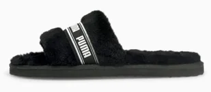 KLAPKI DAMSKIE PUMA CAT CZARNE Z FUTERKIEM R. 37 - Klapki i japonki damskie - miniaturka - grafika 1