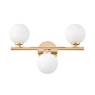 Lampy ścienne - MARSIADA W3 kinkiet złoty z mlecznymi kulkami 3xG9 - miniaturka - grafika 1
