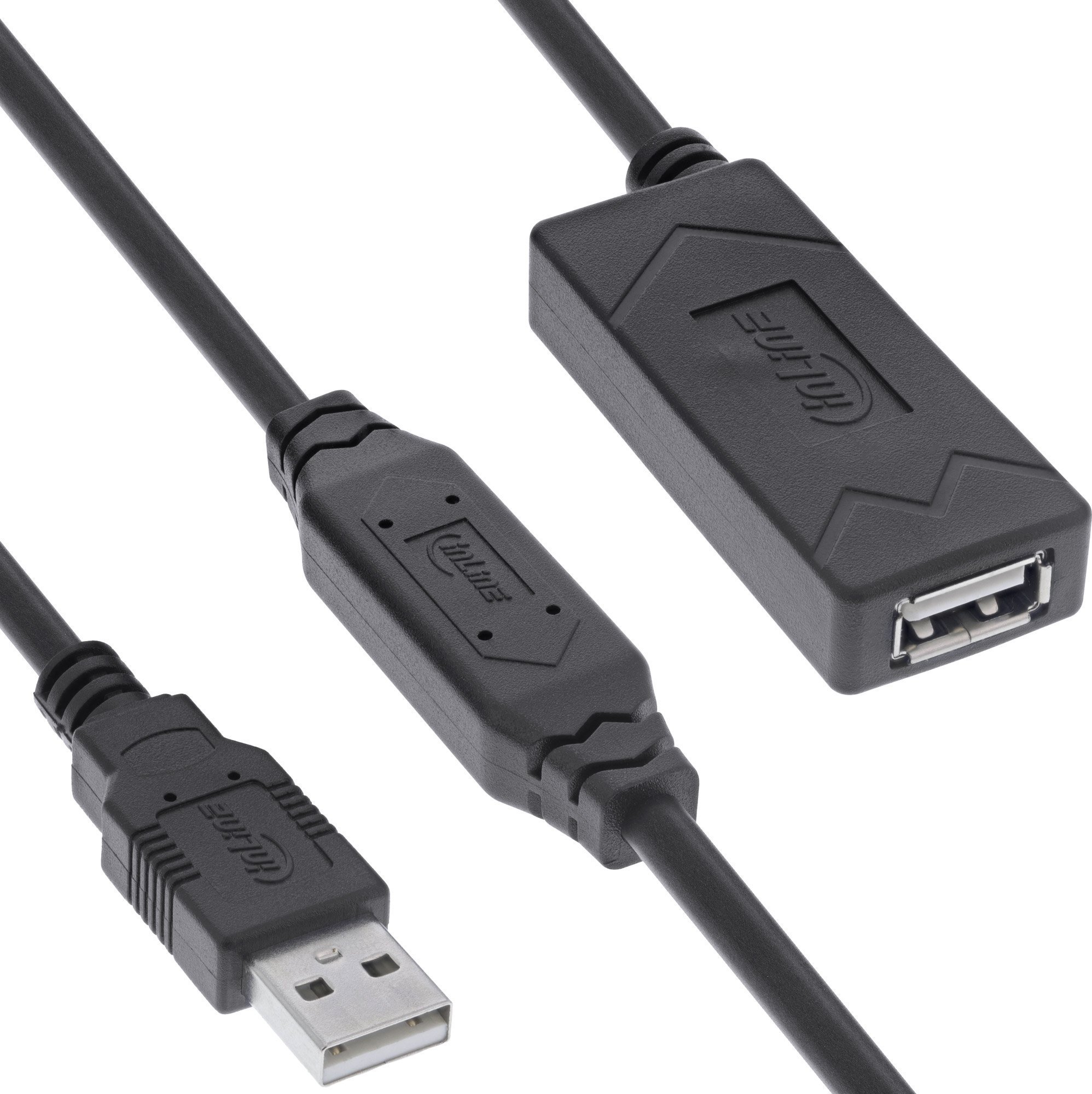 InLine® USB 2.0 Aktiv-Verlängerung, USB-A Stecker/Buchse, 12,5m