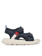 Buty dla chłopców - Tommy Hilfiger Sandały Velcro Sandal T1B2-34386-1591 Granatowy - miniaturka - grafika 1