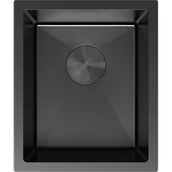 Zlewozmywaki - Mexen Trixo zlewozmywak stalowy 1-komorowy 370 x 440 mm, czarny - 6412371000-70 - miniaturka - grafika 1