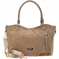 Torby i wózki na zakupy - Monnari Torba Worek Luźna Torebka Zamszowa Miękka Shopperka Na Ramię - miniaturka - grafika 1