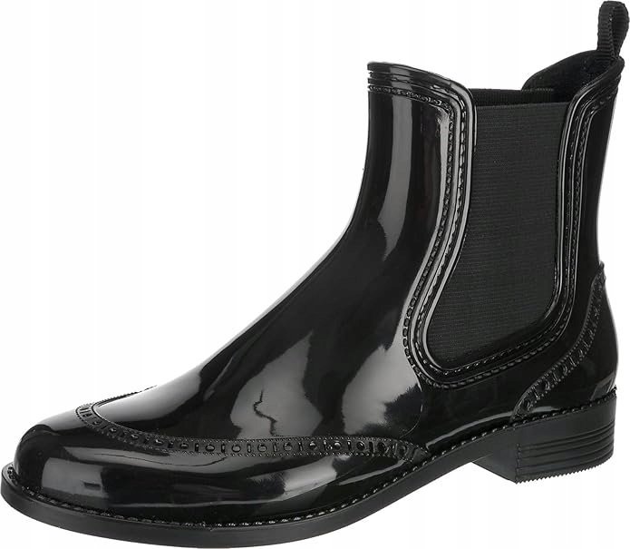 CZARNE LAKIEROWANE KALOSZE DAMSKIE W STYLU RETRO 39 16KA