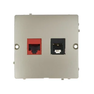 Kontakt Simon Gniazdo ścienne Basic Komputer RJ45+telef. RJ11 (moduł) BMF5T.0 - Gniazdka elektryczne - miniaturka - grafika 2