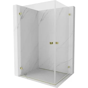 Mexen Lunar-B Duo kabina prysznicowa uchylna 100 x 75 cm, transparent, złota - 832-100L-075P-50-00 - Kabiny prysznicowe - miniaturka - grafika 1